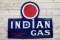 Indian Gas w/ Red Dot Logo Single Sided Porcelain Diecut Sign TAC 8.25