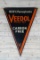 Veedol Motor Oil Carbon Free Single Sided Tin Diecut Metal Sign & Original Wood Frame TAC 8.25