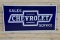 Rare Chevrolet In Bowtie Sales & Service Porcelain Flange Sign TAC 9.25