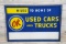 Chevrolet Miles To Home Of Used Cars & Truck Single Sided Tin Wood Framed Metal Sign TAC 8