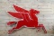1955 4 Piece Mobil Pegasus Cookie Cutter Single Sided Porcelain Sign TAC 8.9