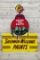 Sherwin-Williams Paints w/ Cover The Earth Logo Double Sided Porcelain Diecut Sign TAC 8.9 & 8.75
