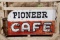 Pioneer Café Double Sided Metal Diecut Neon Sign & Neon Arrow TAC 7