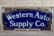 Western Auto Supply Co Single Sided Porcelain Diecut Neon Sign TAC 8