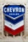 Chevron Dealer Single Sided Porcelain 2 Piece Diecut Rolled Edge Neon Sign TAC 8.25