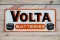 Volta Batteries w/ 2 Six-Volt Batteries Single Sided Tin Embossed Metal Sign TAC 8.9