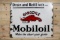 Drain & Refill w/ Gargoyle Mobiloil Single Sided Porcelain Sign TAC 6.75