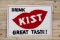 Drink Kist Great Taste Single Sided Tin Embossed Metal Sign TAC 8.75