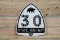 California State Highway Route 30 & Bear Single Sided Porcelain Jeweled Cat's Eye Road Sign TAC 8
