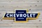 Chevrolet Multi-Color Bowtie Single Sided Porcelain Diecut Sign TAC 8.75