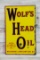 Wolf's Head Oil w/ Logo Porcelain Flange Sign TAC 7