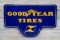 Goodyear Tires w/ Logos Double Sided Porcelain Diecut Sign TAC 9 & 8.9