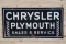 Chrysler Plymouth Sales & Service Double Sided Porcelain Sign TAC 7.9 & 6