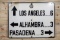 Southern California AAA Single Sided Porcelain Road Sign LA-Alhambra- Pasadena TAC 8