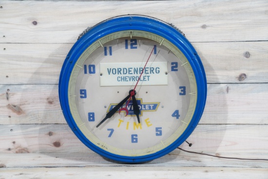 21" Chevrolet Time Neon Clock from Vordenberg