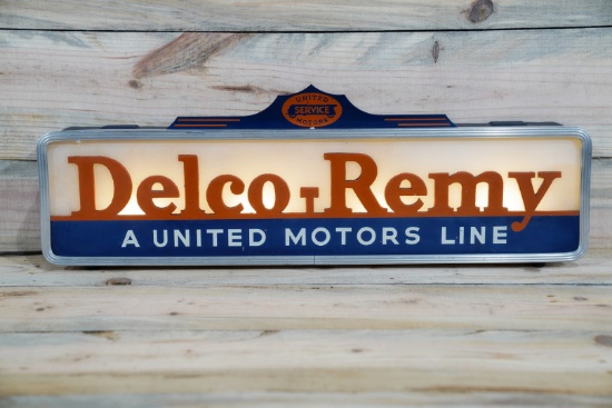 United Motors Service "Delco-Remy" Lighted Counter Sign TAC 9