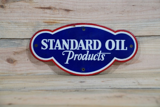 Standard Oil Products Single Sided Porcelain Diecut Truck Door Sign TAC 8