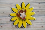 Borden Elise The Cow Single Sided Tin Diecut Metal Sign TAC 8