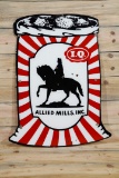 Wayne Feeds Allied Mills w/ Logo Single Sided Porcelain Diecut Sign TAC 8