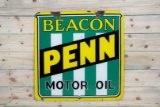 Beacon Penn Motor Oil Double Sided Porcelain Sign TAC 8 & 7.75
