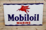 Mobil Marine w/ Pegasus Single Sided Porcelain Sign TAC 8.75