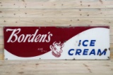 Borden's Ice Cream Single Sided Porcelain Rolled Edge Sign TAC 7