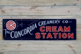 The Concordia Creamery Cream Station Single Sided Porcelain Sign TAC 8.5