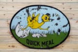 Quick Meal w/ Logo Single Sided Porcelain Oval Sign TAC 5.5