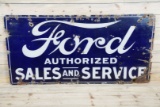 Ford Authorized Sales & Service Single Sided Porcelain Sign TAC 5.5