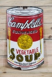 Campbells Vegetable Soup Single Sided Porcelain Curved Sign TAC 8