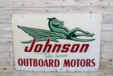 Johnson Outboard Motors & Sea Horse Double Sided Metal Sign TAC 7.5 & 5