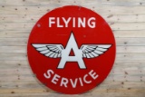 6' Flying A Service w/ Logo Double Sided Porcelain ID Sign TAC 7.5
