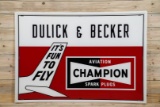 Champion Aviation Spark Plugs Single Sided Tin Self Framed Metal Sign TAC 9.25