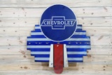 Chevrolet In Bowtie 2 Piece Single Sided Porcelain Sign Topper TAC 6.75