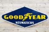 Goodyear Neumaticos w/ Logo Single Sided Porcelain Sign TAC 7.5