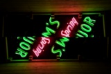 Sam's Main Spring Liquor Single Sided Porcelain Diecut Neon Sign TAC 8.9