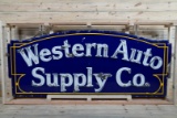 Western Auto Supply Co Single Sided Porcelain Diecut Neon Sign TAC 8