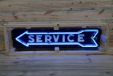 4' Service Arrow Single Sided Porcelain Neon Sign TAC 8.25