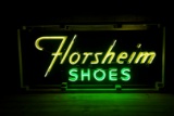 Florsheim Shoes Double Sided Porcelain Neon Sign & Original Can TAC 9 & 8.9