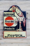 Conkeys First Aid Products w/ Logo Metal Diecut Flange Sign TAC 8 & 7.5