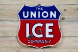 The Union Ice Company Single Sided Porcelain Shield Shaped Sign TAC 7