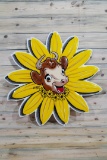 Borden Dairy Elise The Cow Single Sided Tin Diecut Metal Sign TAC 8.5