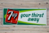 7up Your Thirst Away Single Sided Tin Embossed Metal Sign TAC 9
