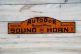 Richards-Wilcox Auto-Door Sound Horn Single Sided Porcelain Diecut Sign TAC 7.5