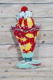 Coke Strawberry Sundae Single Sided Tin Embossed Metal Sign TAC 9+