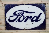 Ford In Oval Single Sided Porcelain Sign TAC 5.5