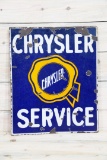 Chrysler Service w/ Ribbon Logo Double Sided Porcelain Sign TAC 6
