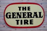 1956 General Tires Single Sided Tin Oval Metal Sign 8.5