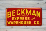 Beckman Express & Warehouse Co Single Sided Porcelain Sign TAC 9