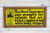 Hartford Insurance Single Sided Tin Embossed Metal Sign & Frame TAC 8